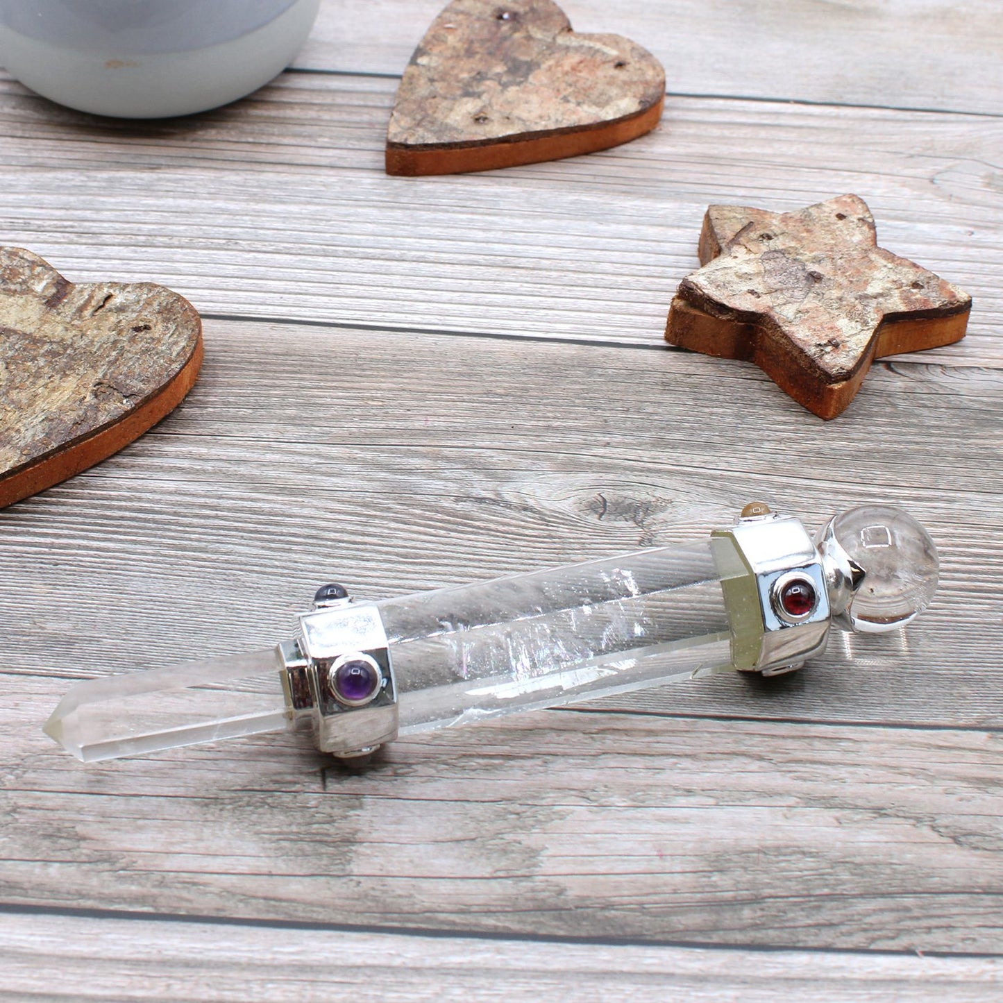 Baguette de Guérison Hexagonale • 12 cm • Cristal de Roche