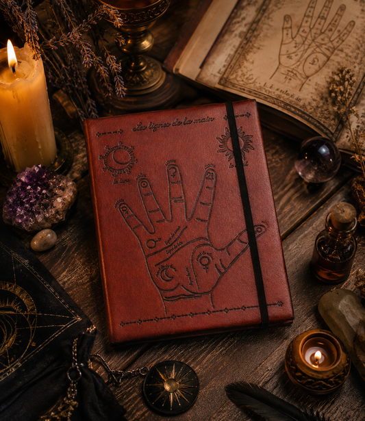 Carnet Ésotérique en Cuir • Chiromancie & Rituels