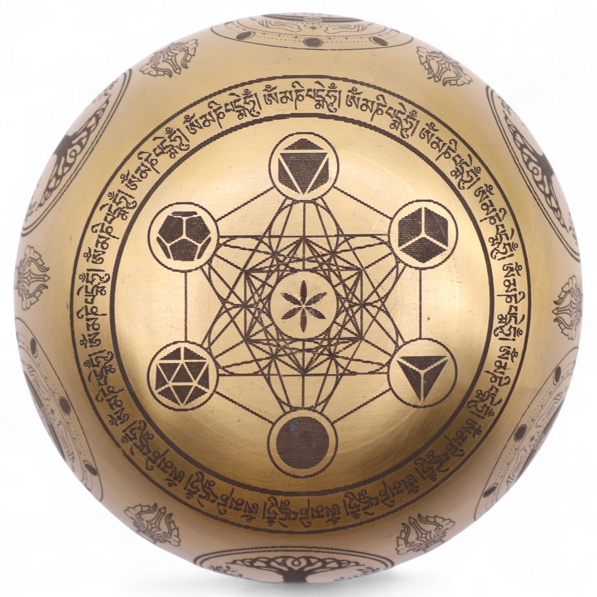 Coffret 4 Bols Chantants en Laiton Gravés Bouddha • 3,85kg