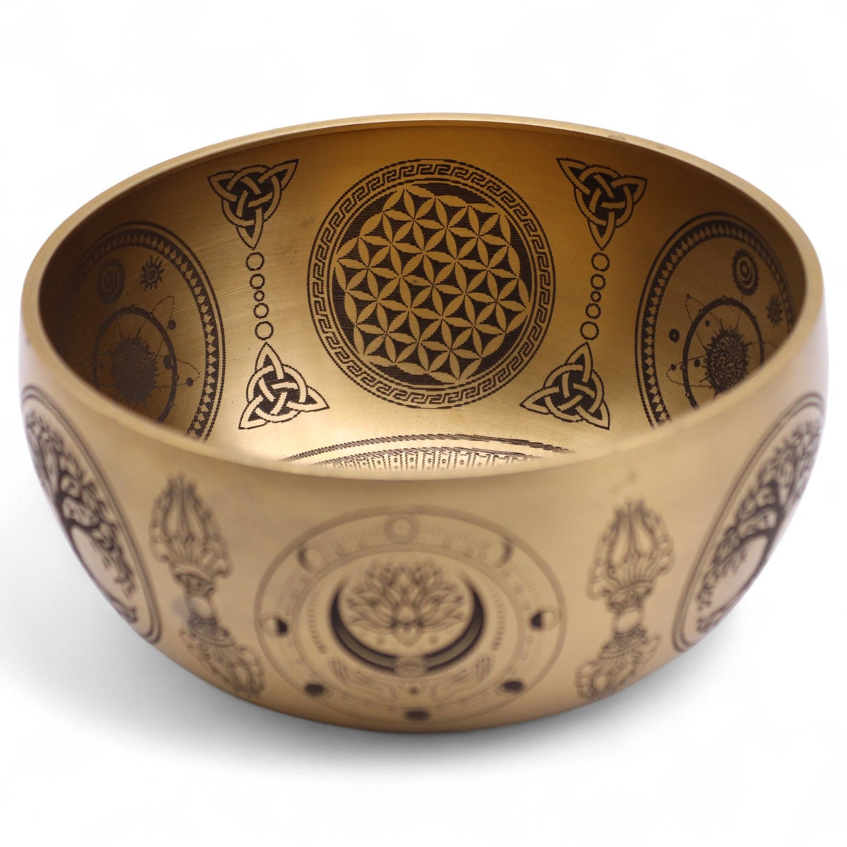 Coffret 4 Bols Chantants en Laiton Gravés Bouddha • 3,85kg