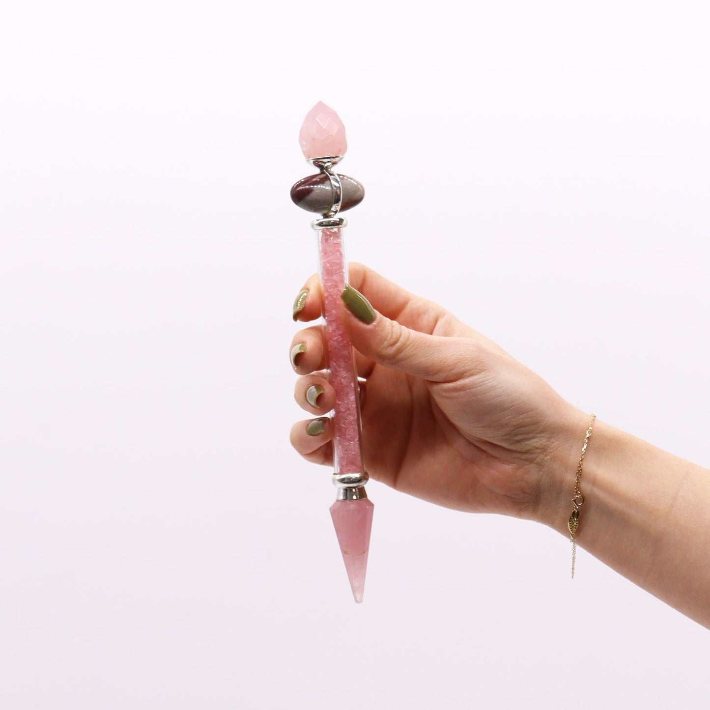 Baguette Shiva Lingam en Quartz Rose • Amour