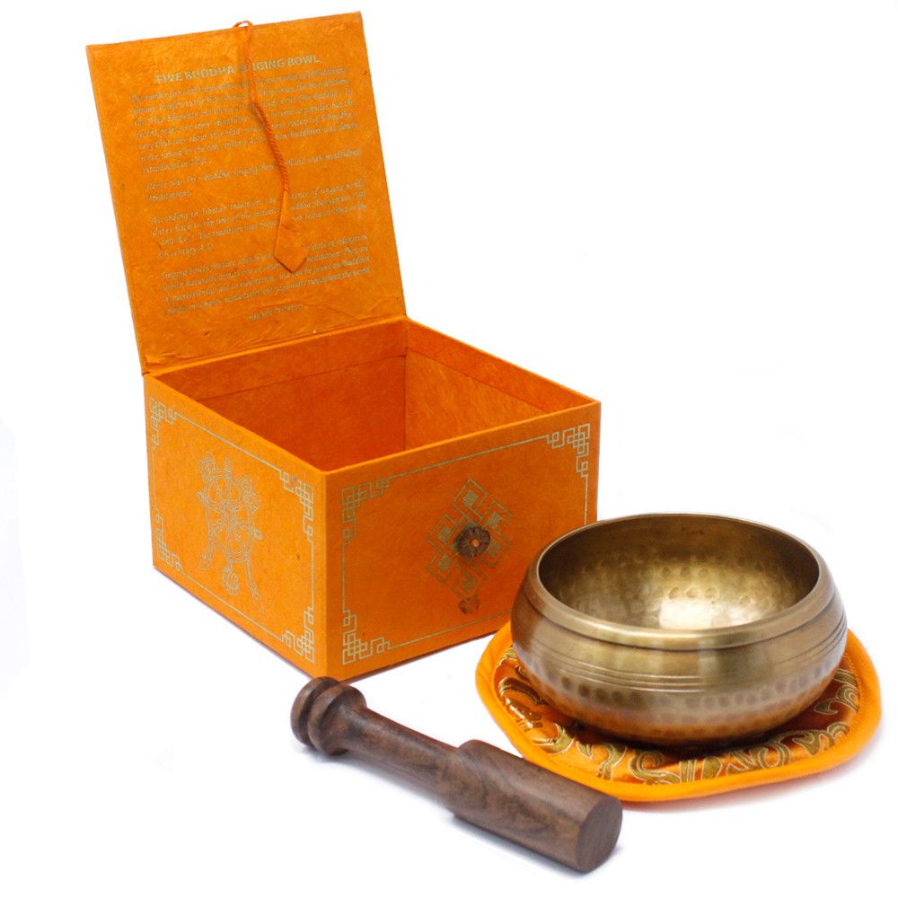 Coffret 5 Bols Chantants Bouddha • Harmonie des Cinq Éléments
