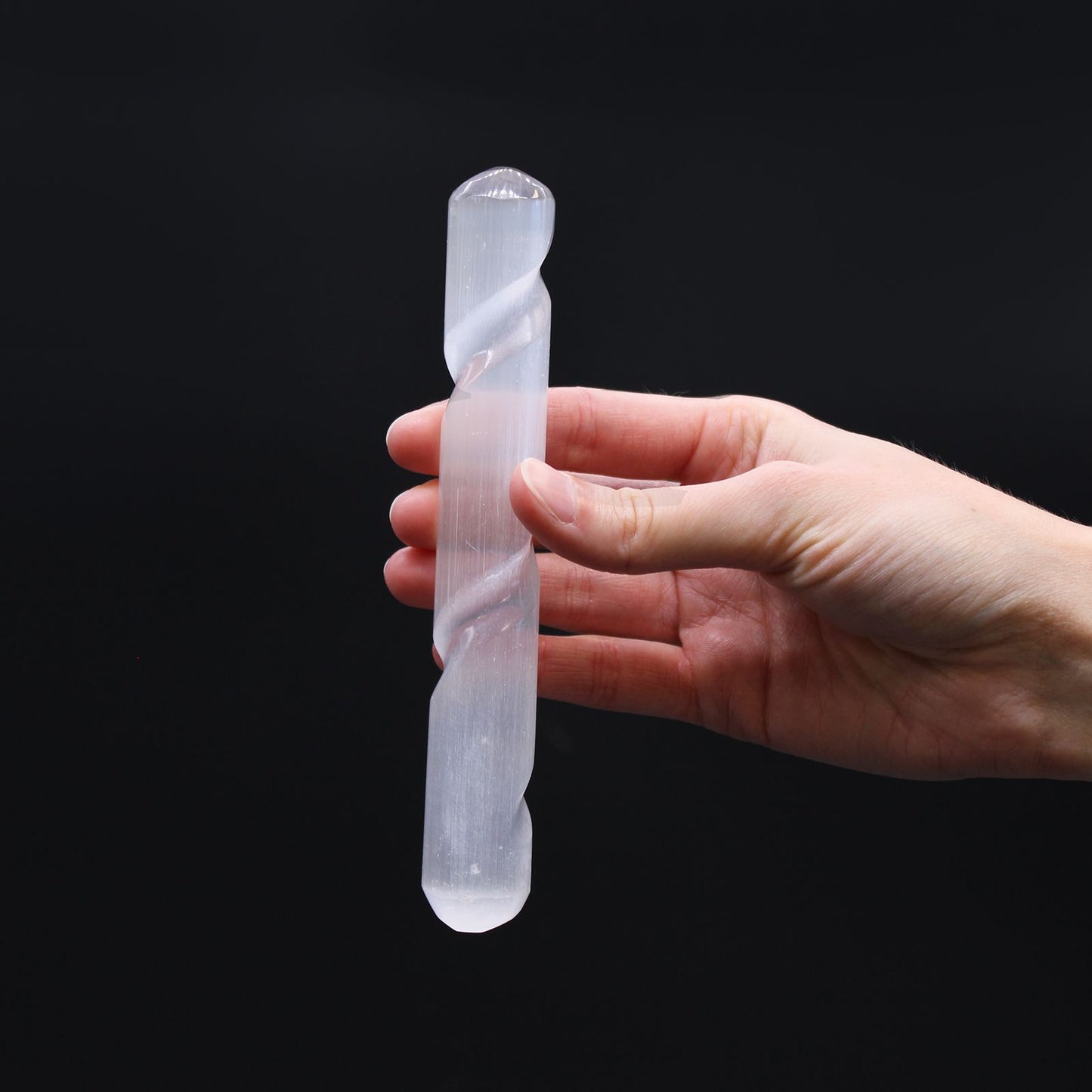 Baguette Spirale en Sélénite • 16 cm