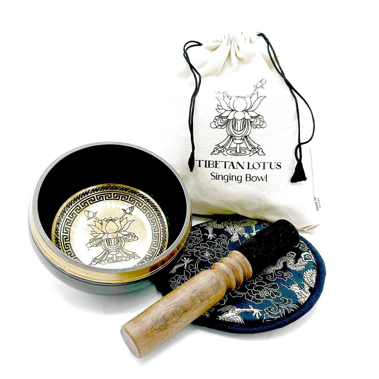 Coffret Bol Chantant Martelé • Fleur de Lotus 14 cm