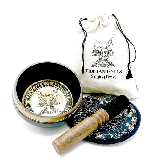 Coffret Bol Chantant Martelé • Fleur de Lotus 14 cm