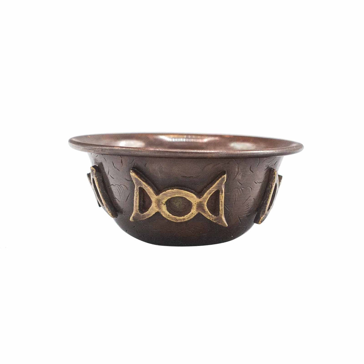 Bol Rituel en Cuivre Antique • Triple Lune 8x4 cm
