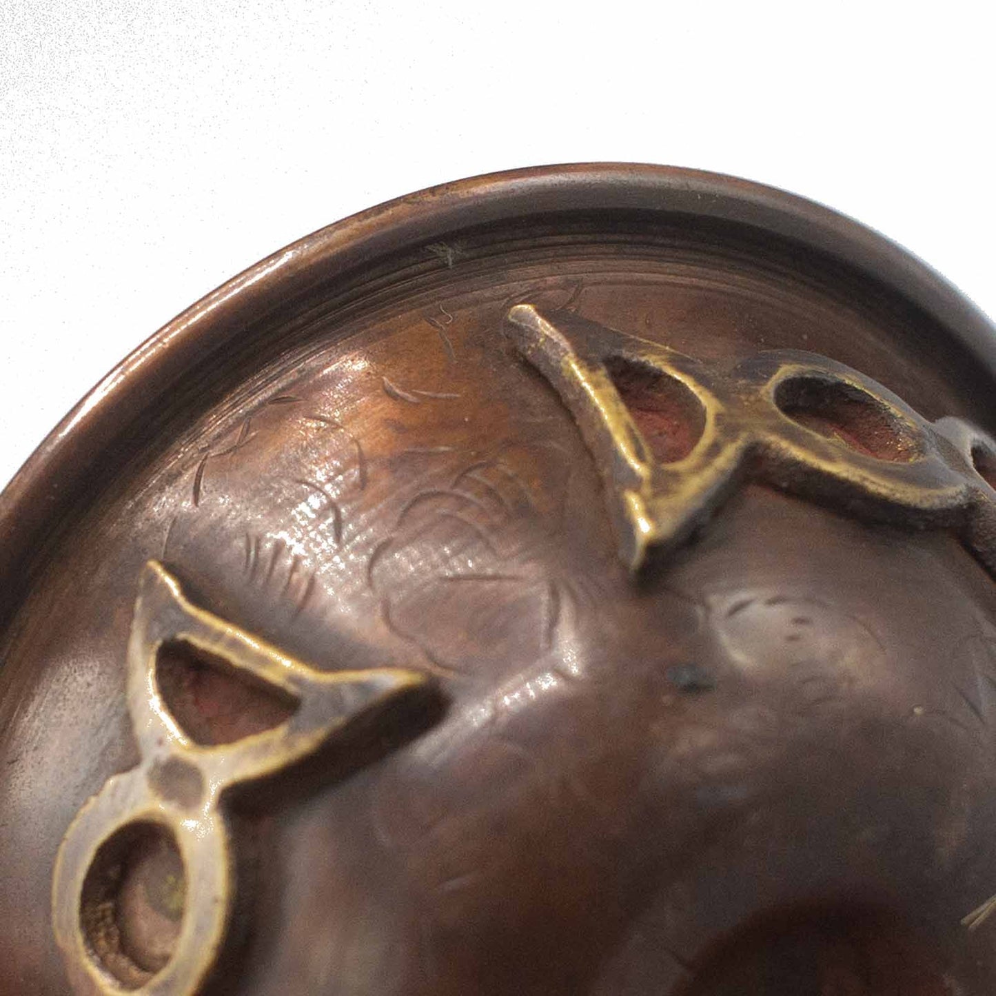 Bol Rituel en Cuivre Antique • Triple Lune 8x4 cm