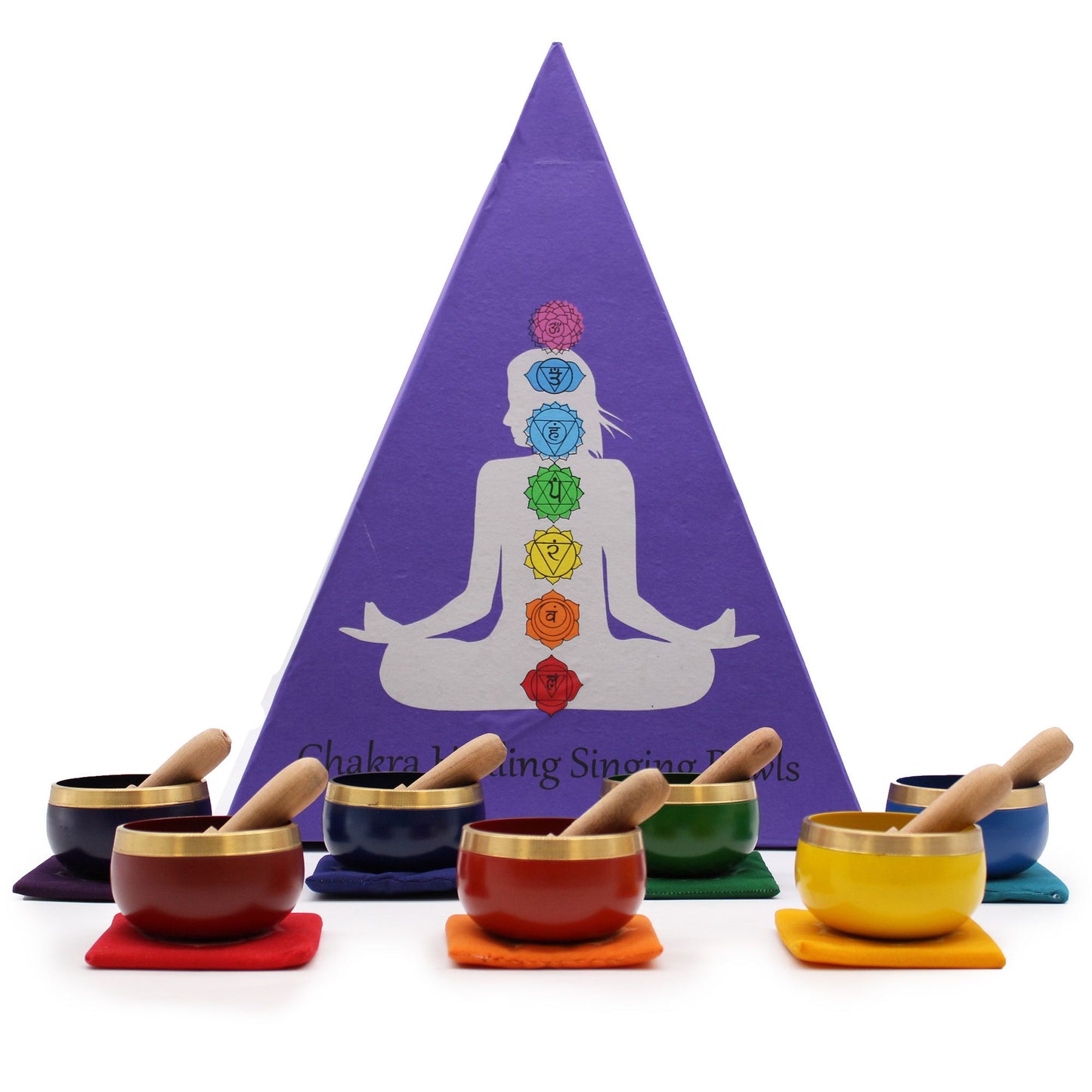Coffret Bol Chantant Tibétain • Motifs Chakras
