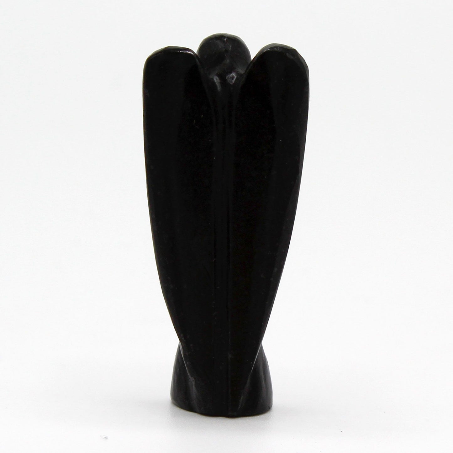Ange Sculpté en Agate Noire • Figurine Ésotérique & Protection