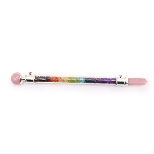 Baguette de Guérison 7 Chakras • Quartz Rose