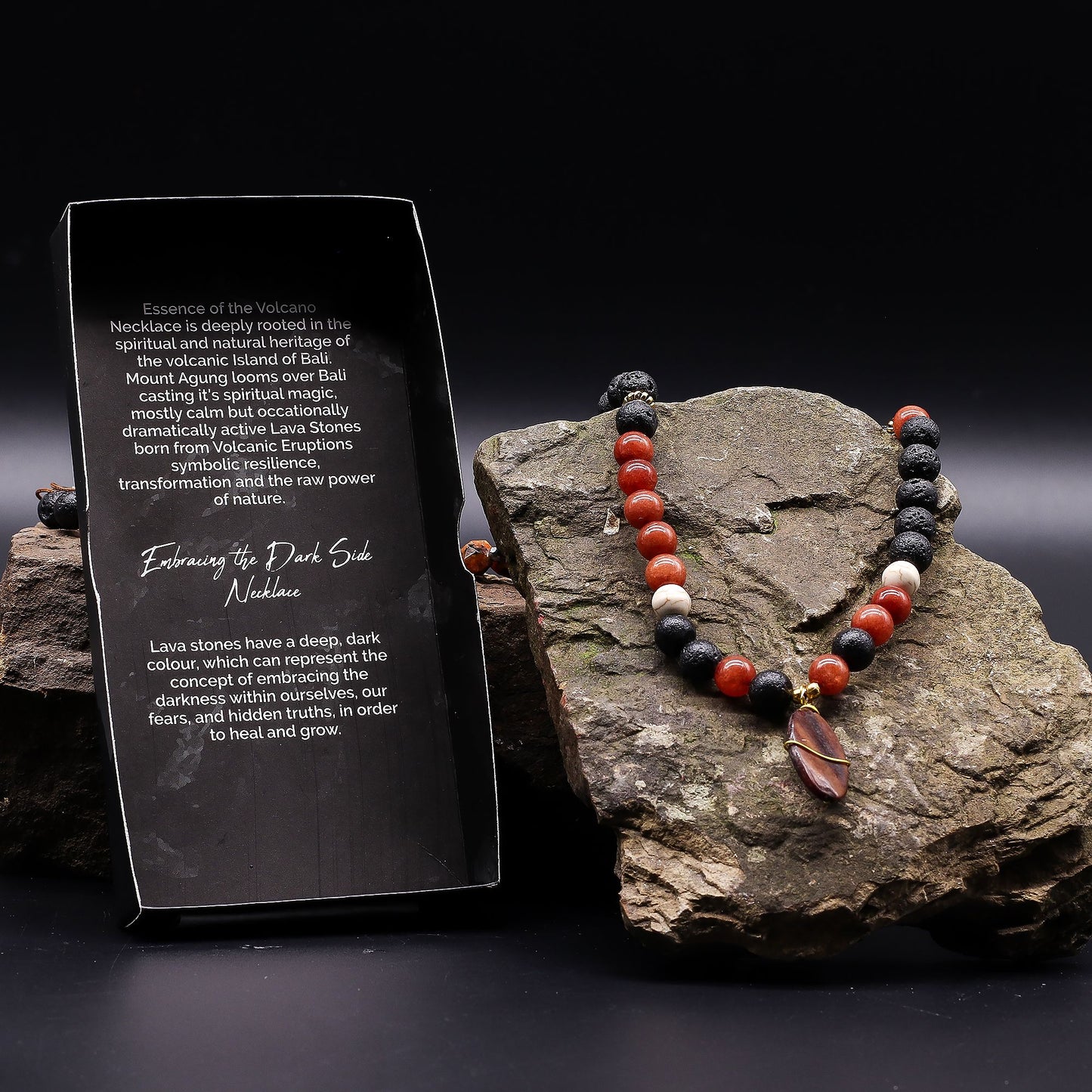 Collier Essence du Volcan • Pierre de Lave de Bali & Protection