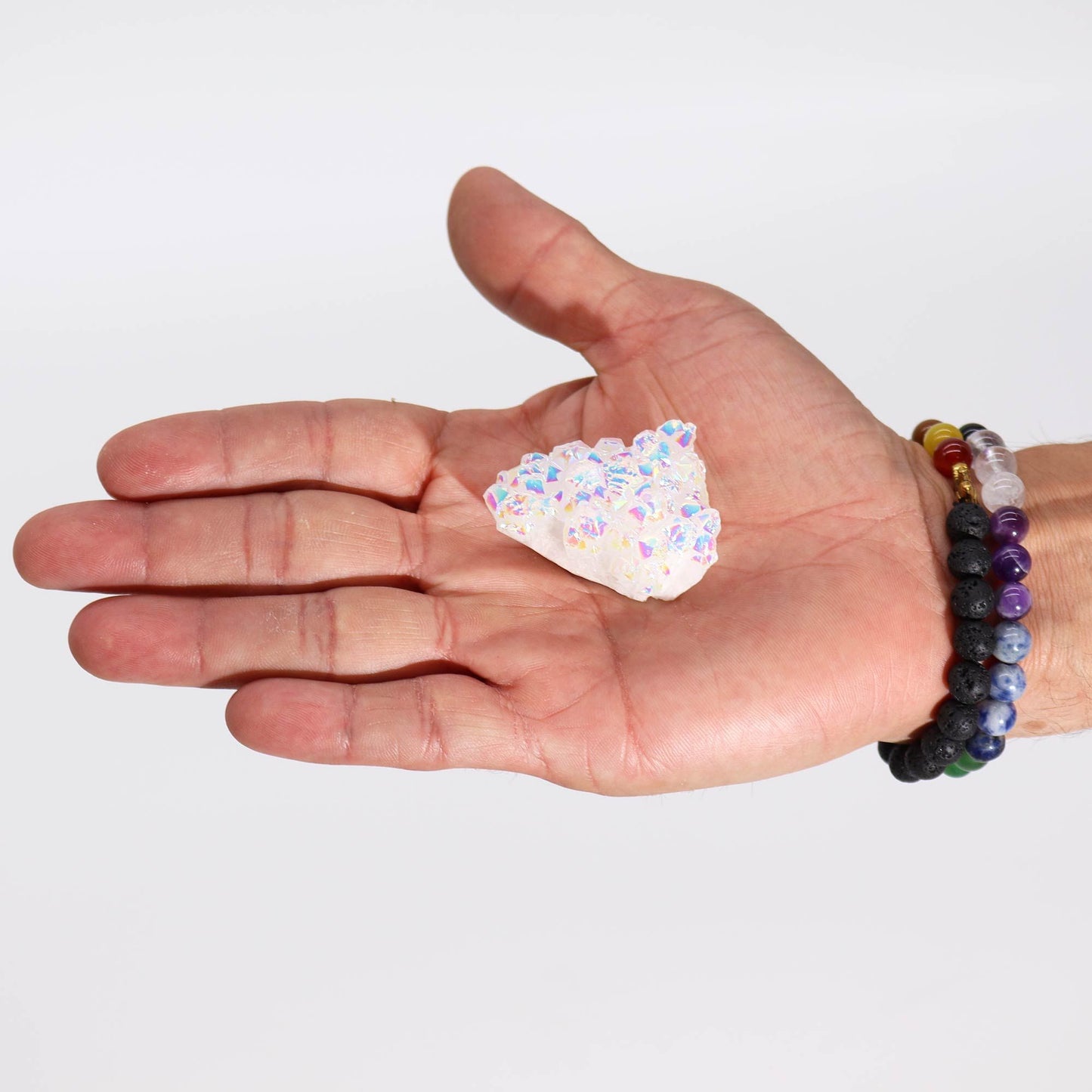 Amas de Quartz Aura Angélique • Cristal Traité aux Reflets Irisés
